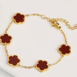 18k Gold Plated 5 Red Cloves Bracelet